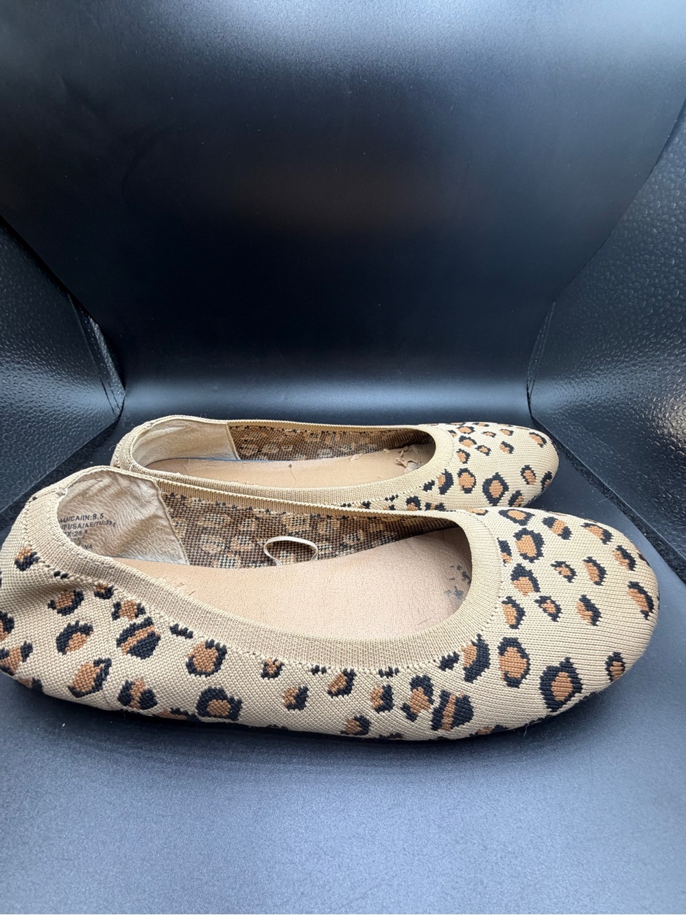 Leopard Print Ballet Flats - Beige Leopard Women's Shoes
